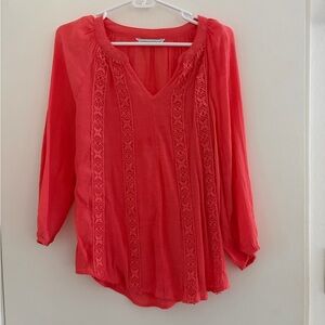 Women's Coral Boho Blouse